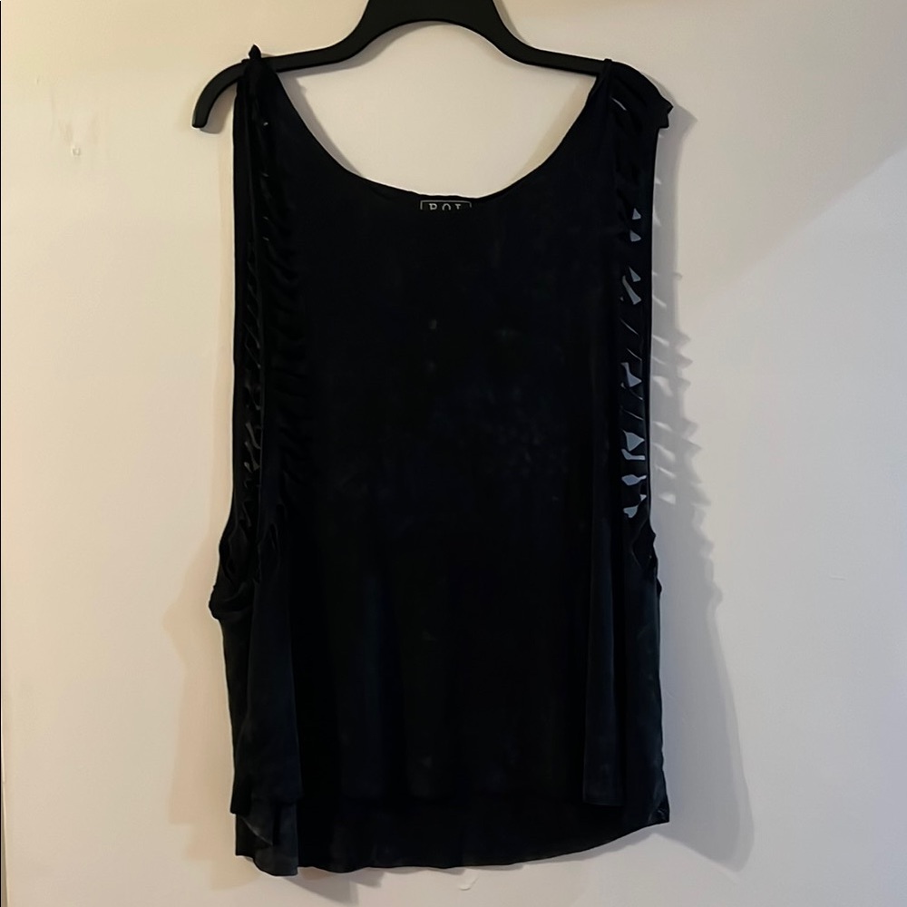 POL Black Asymmetrical Sleeveless Tank Top